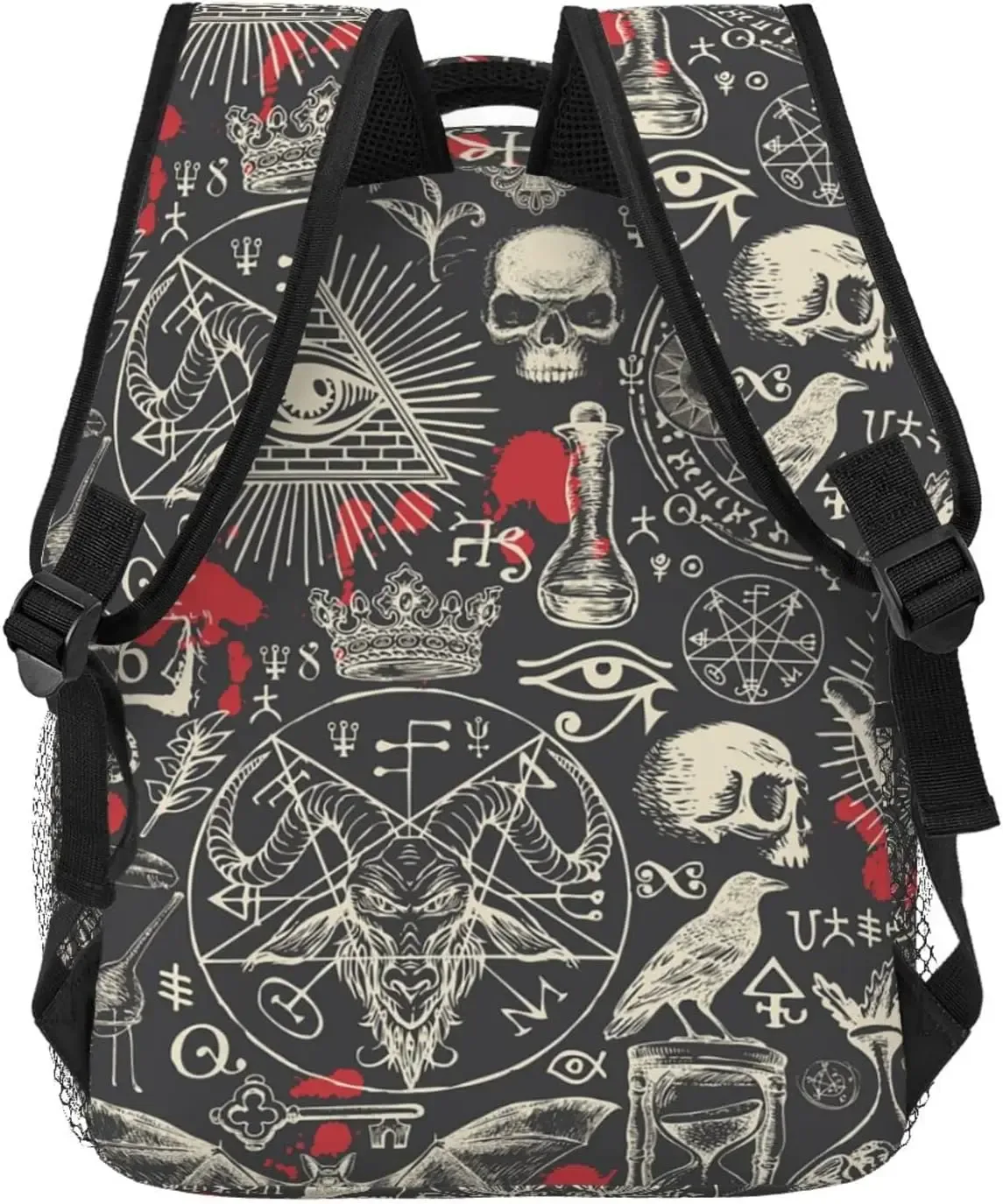 sang satanique de sorcellerie de style rétro, sac à dos décontracté, sac à main, sacs à dos pour ordinateur portable, poches, affaires, voyage