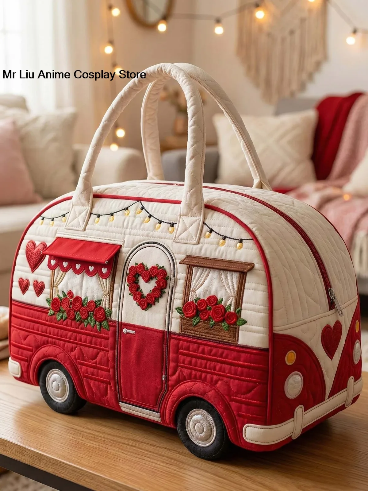 Sac de voyage matelassé en forme de cœur pour camping-car, élégant sac à main, sac de sport, randonnée, camping