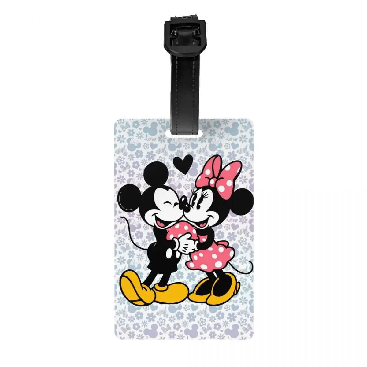 étiquette de bagage personnalisée m-mouse pour valises, étiquettes de bagage mignonnes de dessins animés, étiquette d'identification avec couverture de confidentialité