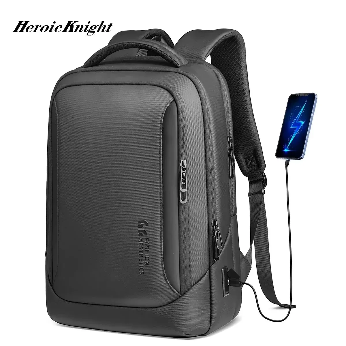Heroic Knight – sac à dos multifonctionnel pour hommes, sac à dos pour ordinateur portable 15.6 pouces, étanche, grande capacité, pour le travail et les voyages, avec Port USB
