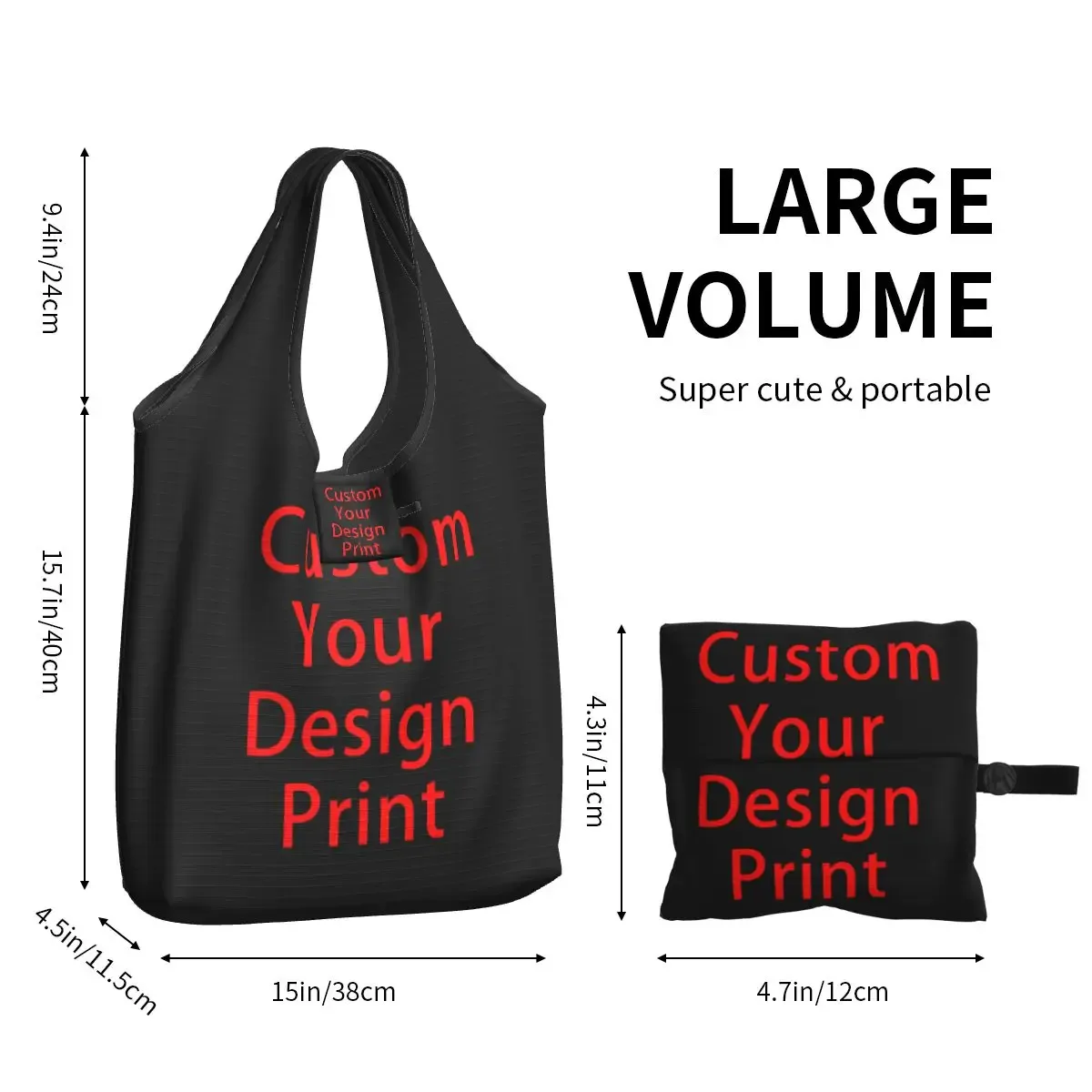 sac à provisions portable de grande capacité pour femme, sac fourre-tout personnalisé, logo personnalisé, sacs d'épicerie college, votre conception