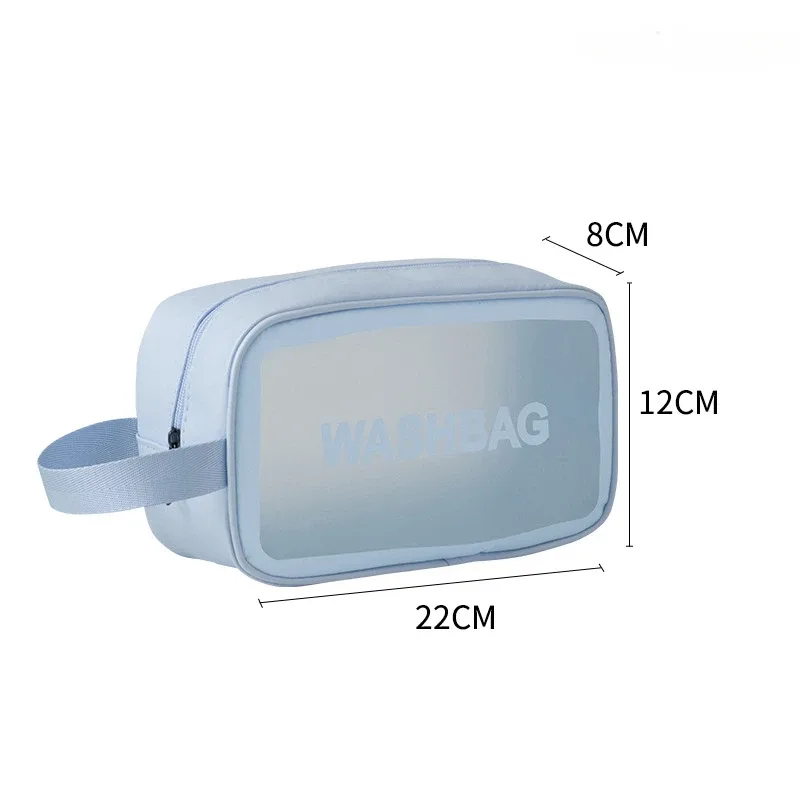 sac de rangement portable conviviale ré semi-transparent pour femme, étanche, séparation à sec, support, poudres de maquillage, lavage, voyage
