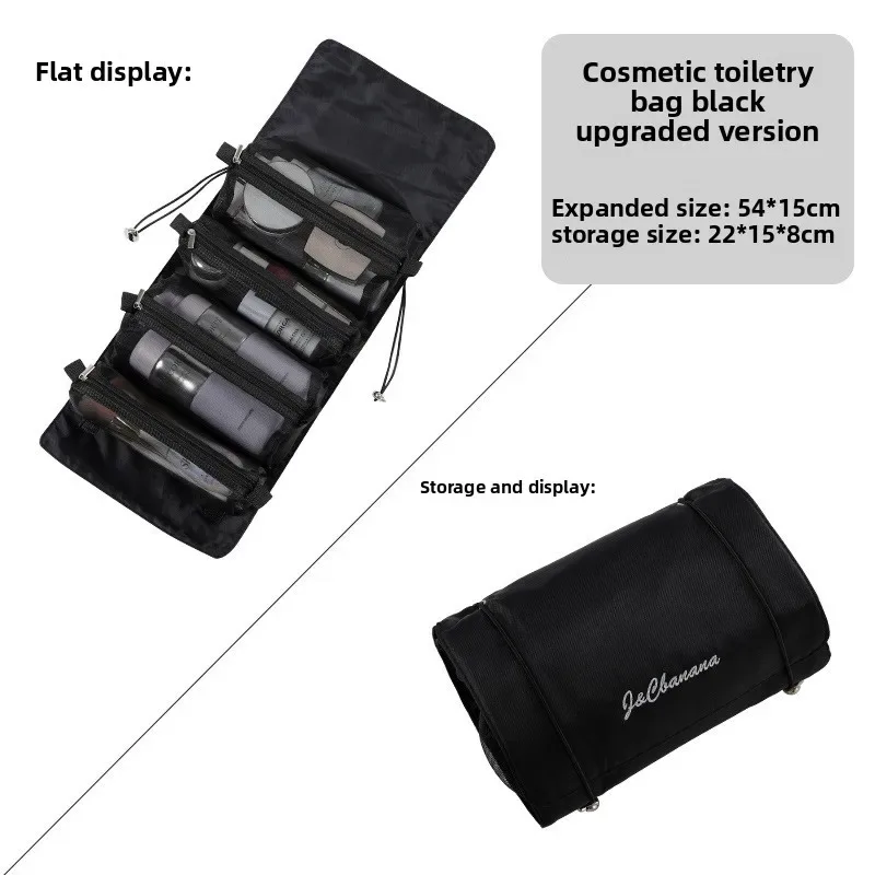 sac de maquillage pliable 4 en 1, grande capacité détachable, organiseur de cosmétiques et de produits de toilette portable avec poignée