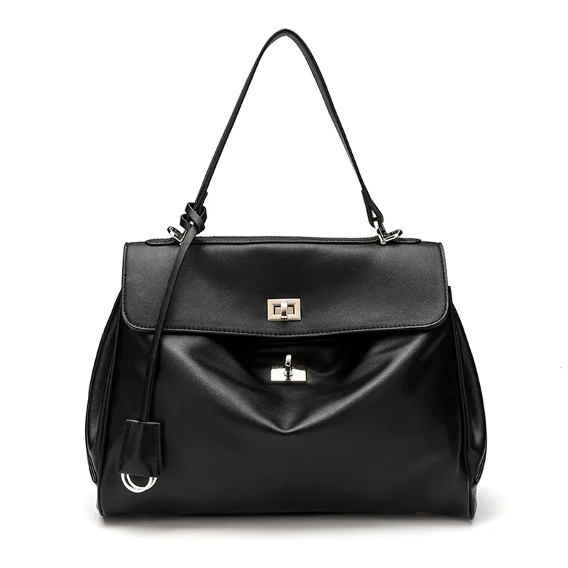 sac à bandoulière en cuir microfibre grande capacité pour femme, sac fourre-tout tendance pour les trajets quotidiens, sac de voyage, mallette d'affaires, couleur café