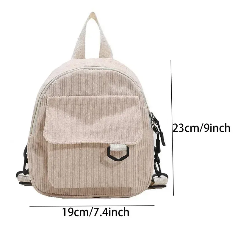 mini sac à dos en velours côtelé, tendance, mignon, pour étudiants, maquillage et trajets quotidiens