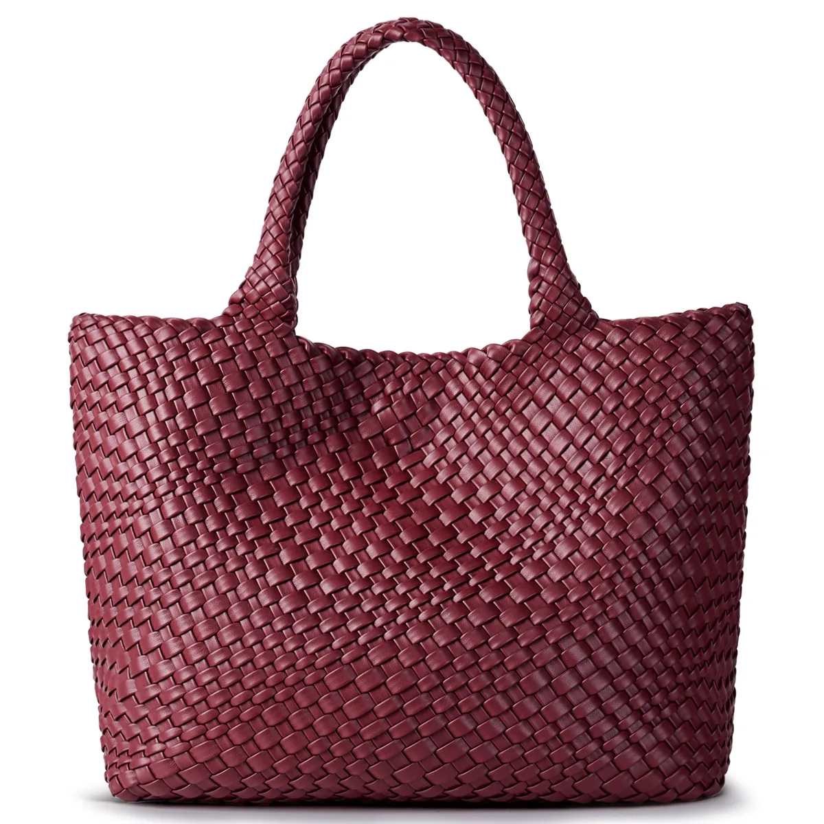 sac fourre-tout tissé pour femme, sacs à main à bandoulière en cuir végétalien, fourre-tout de plage d'été à la mode, grands fourre-tout de voyage