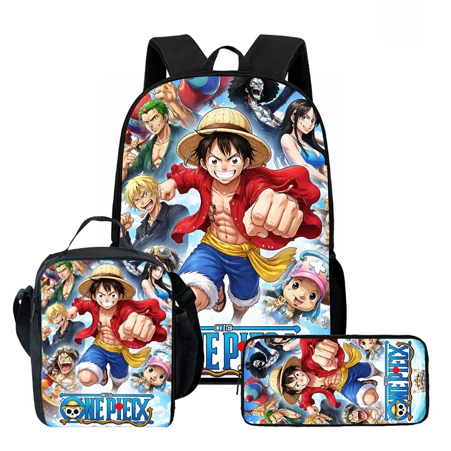 sac dos polyester dessin animé noir motifs personnages animés format 20 35 litres poche ouvrante sangles ajustables usage scolaire voyage