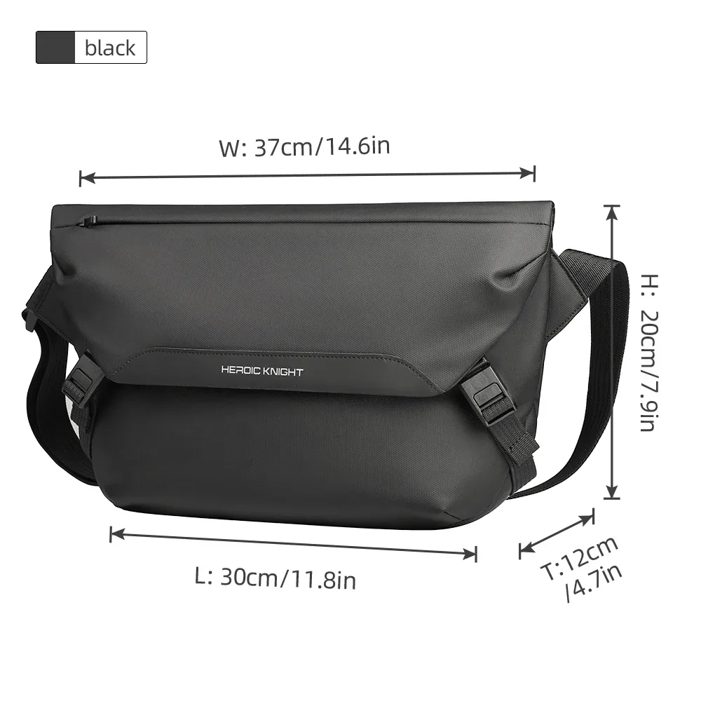 hcankcan sac à bandoulière pour homme, imperméable, grande capacité, sacs messager, adapté au mini ipad, pour le quotidien, le travail, le cyclisme, le week-end, les activités de plein air