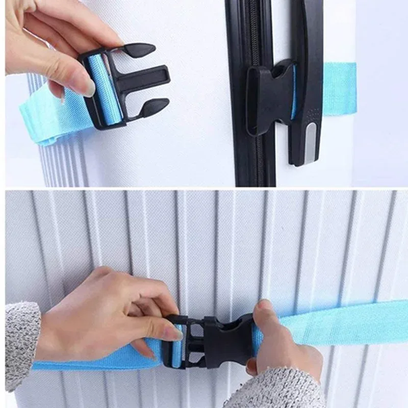 sangle de bagage en nylon réglable, 2 pièces, sangle à boucle pour valise de voyage, accessoires de voyage, emballage de valise, ceinture de sécurité