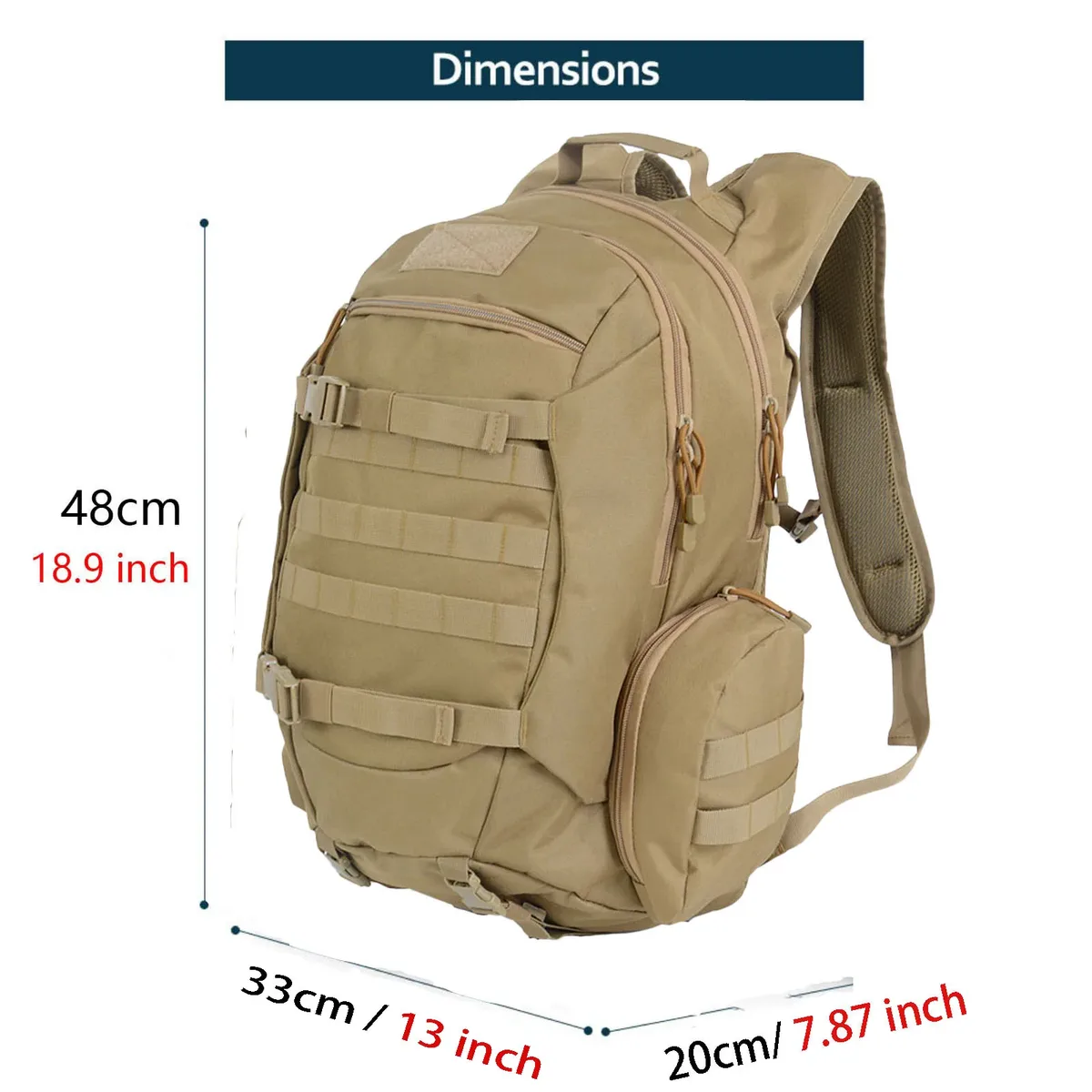 sac dos oxford université kaki camouflage webbing polyester informatique randonnée sport chasse pêche plein air