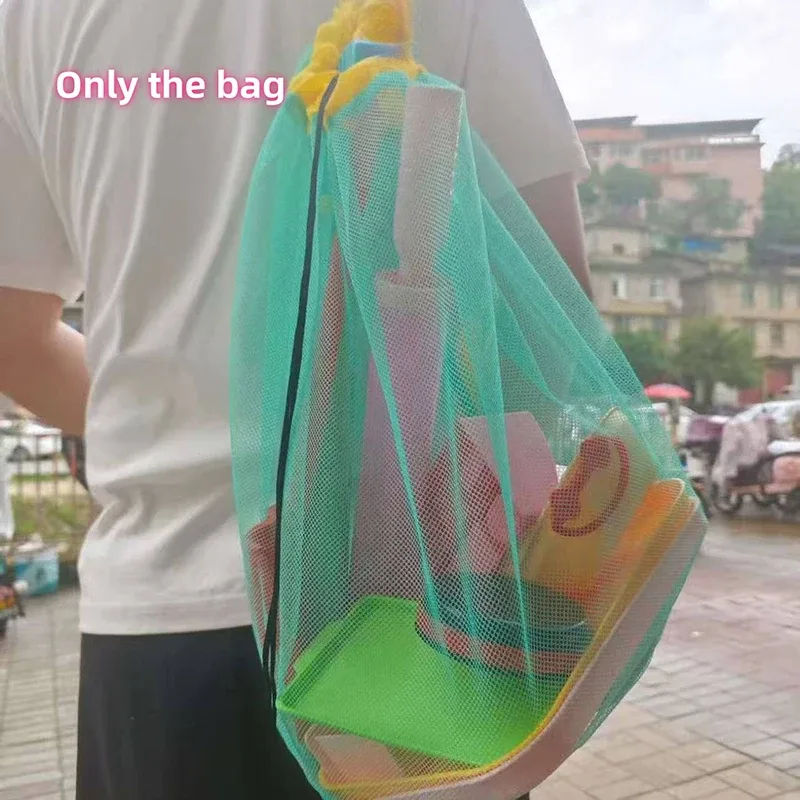 sac de rangement pour jouets de plage, grande capacité, en maille, pour piscine et plage, sac à dos étanche à l'eau pour femmes, idéal pour les jeux aquatiques en extérieur, avec cordon de serrage