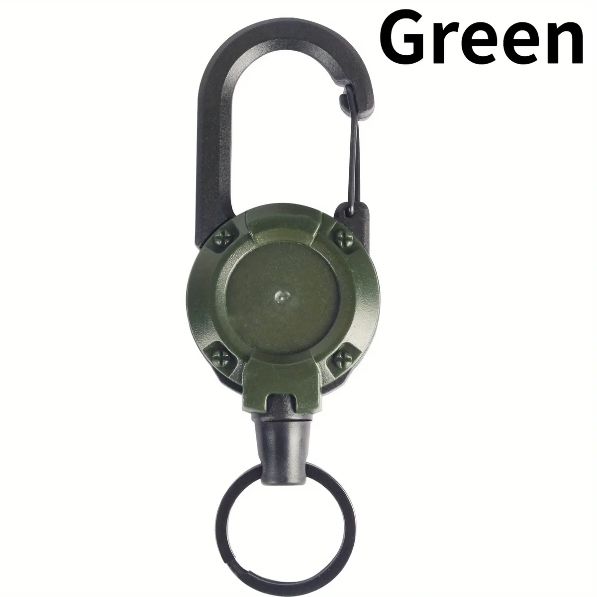 cadenas crochet métal noir porteclé rétractable tige anneau poignet ressort ceinture sac dos militaire usage voyage