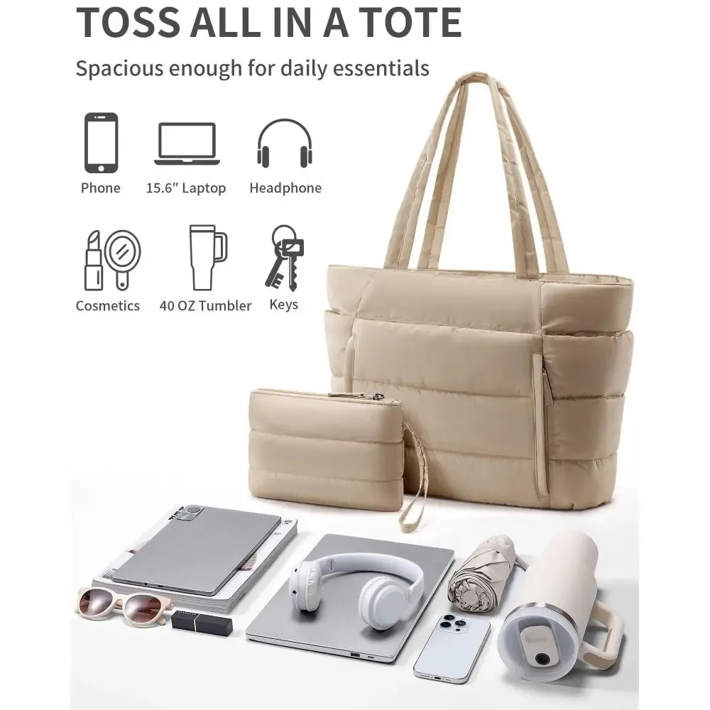 sac fourre-tout matelassé grande capacité pour femme, plusieurs poches avec porte-monnaie, sacs de transport légers et résistants à l'eau, sac pour maman