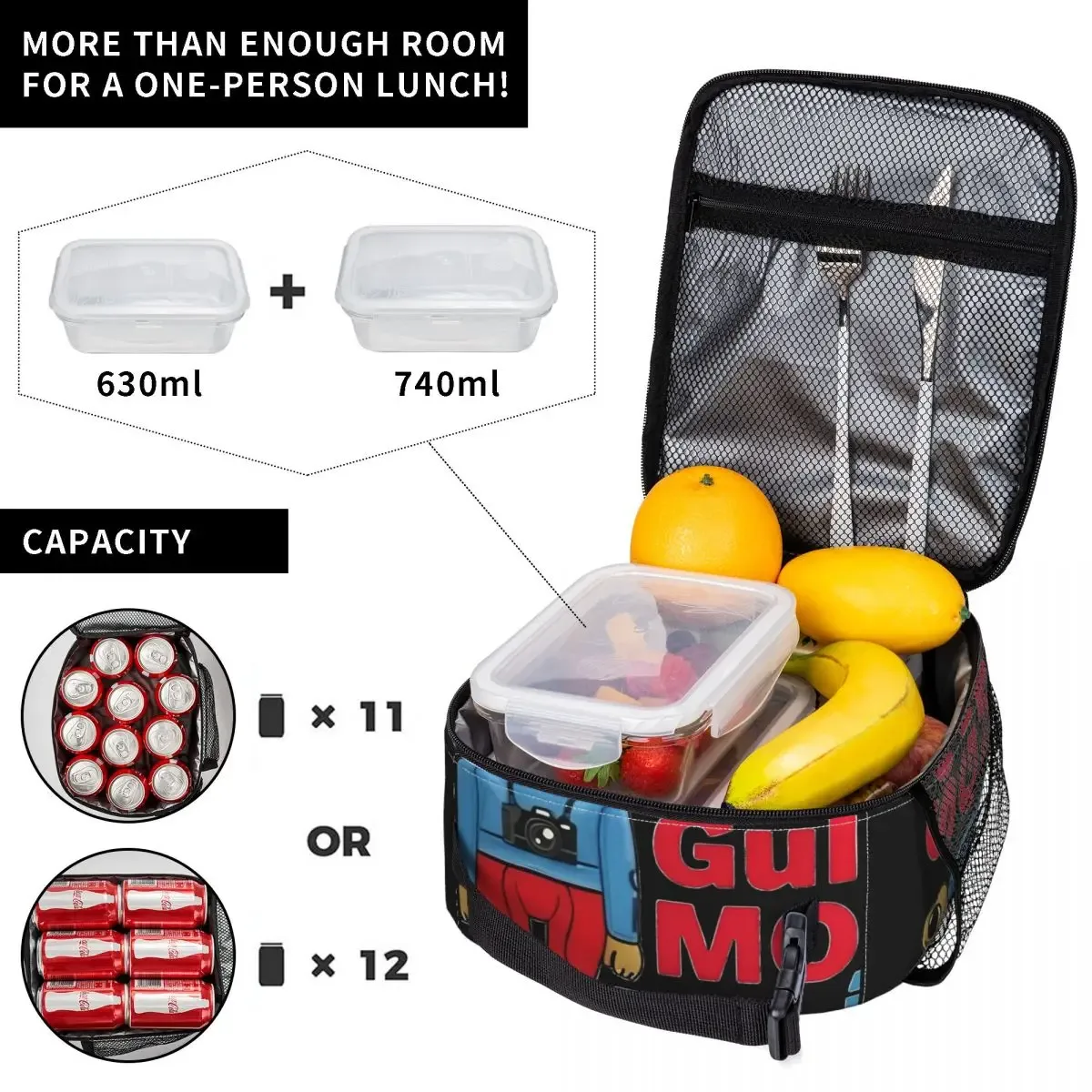 sac fourre-tout isotherme pour l'école, bad bunny dtressing debi tirar mas fotos, récipient alimentaire portable, glacière thermique, boîtes à lunch
