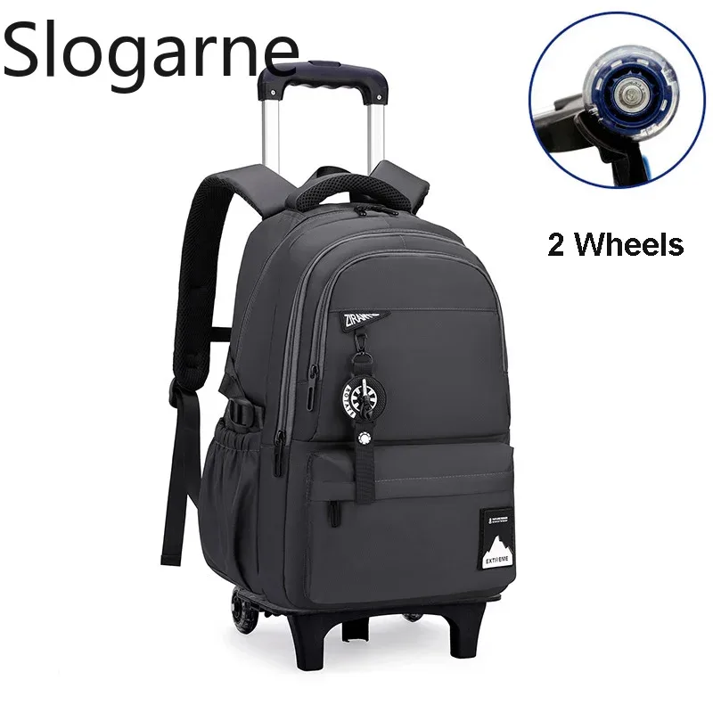 sac à roulettes pour étudiants, sacs à roulettes pour garçons, sacs à dos de voyage pour hommes avec roulettes, sac à bagages imperméable de grande capacité