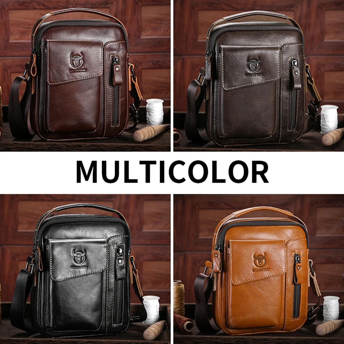 bullcaptain décontracté mode hommes sac de messager affaires portable sac à main homme en cuir sac à bandoulière mobile 6.5 ''sacs pour téléphone