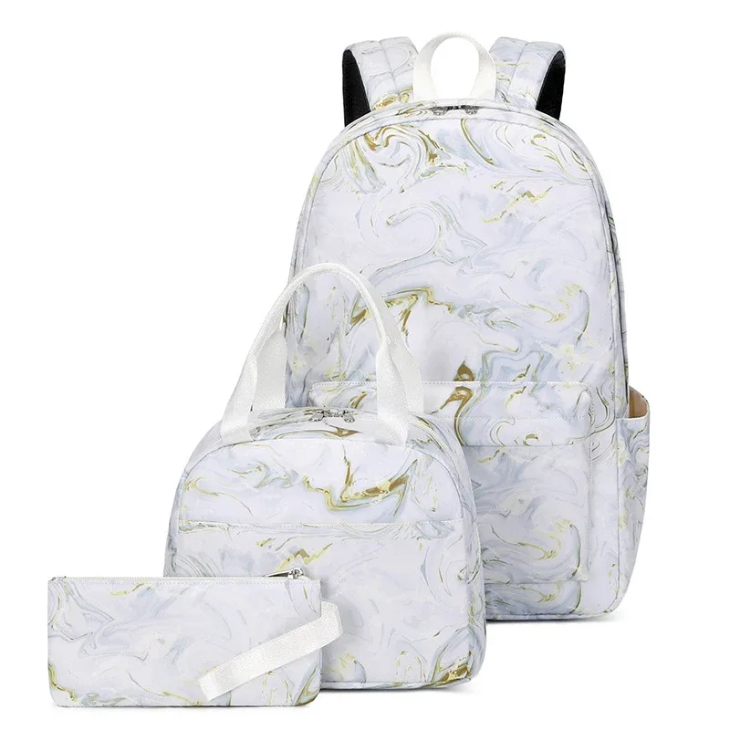 sac à dos d'école pour adolescentes, grande capacité, imprimé, pour écoliers, ensemble pour déjeuner, pour enfants, mignon