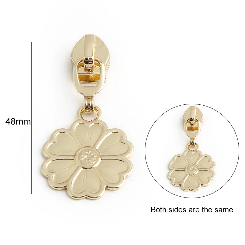 5/10 pièces en forme d'oiseau/abeille/fleur 5 # curseur de fermeture éclair en métal en nylon, pour bricolage, couture, artisanat, vêtements, sacs de rangement de voyage, accessoires à fermeture éclair