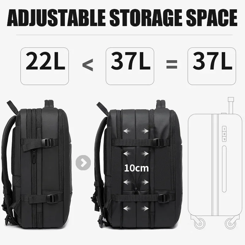 sac dos oxford univercite polyester noir bandes bleues poche latérale fermeture glissière sangles ergonomiques grande capacité extensible mode affaires étanche