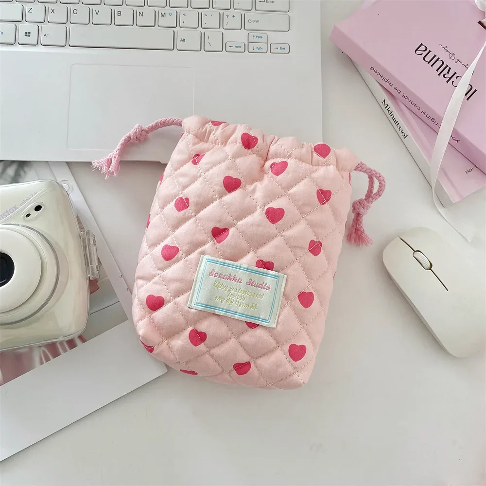 sac de rangement polaroid pour appareil photo, carte noire, sac à cordon portable, pochette pour téléphone pour femmes, clé, écouteurs, rouge à lèvres, sacs à cordon de serrage