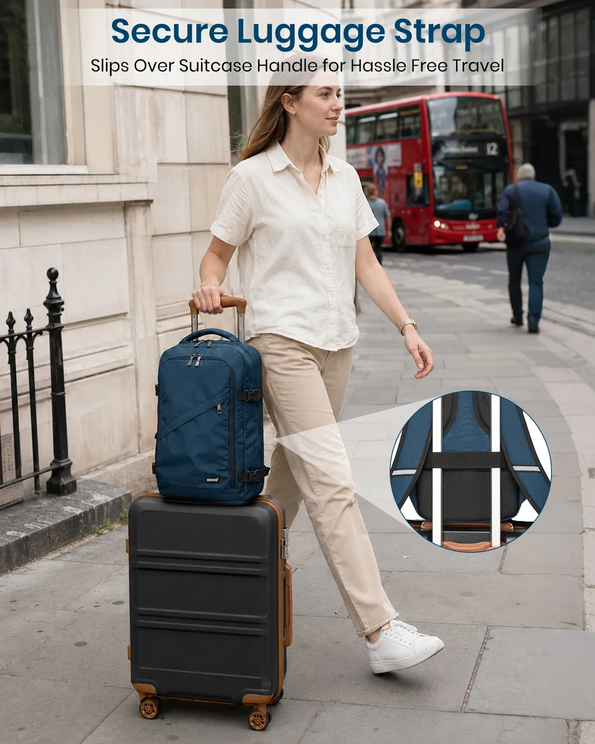 s/m/l kono cabin bag-minimaliste, léger, compatible avec les bagages à main ryanair, sac à dos de voyage, 20l-38l