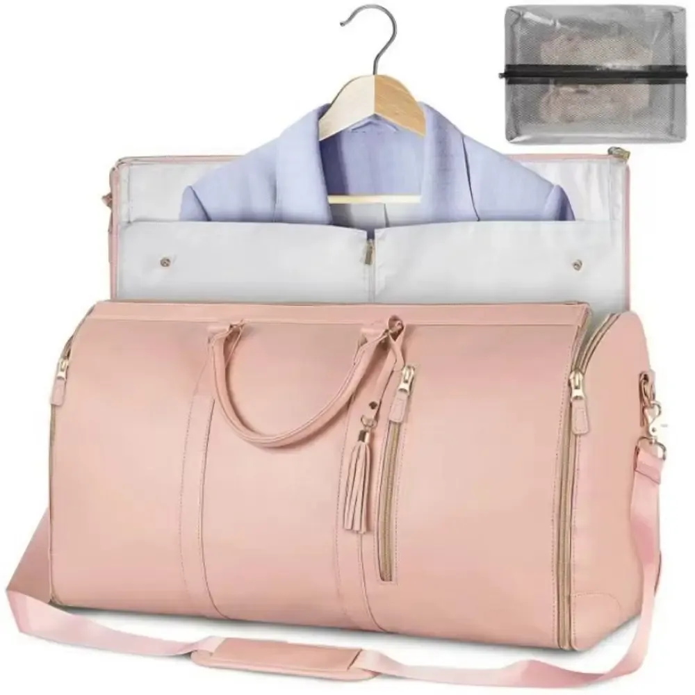 sac de voyage pliable pour vêtements, grande capacité, sac à linge portable, poignée confortable, bandoulière, sac de voyage pour femmes