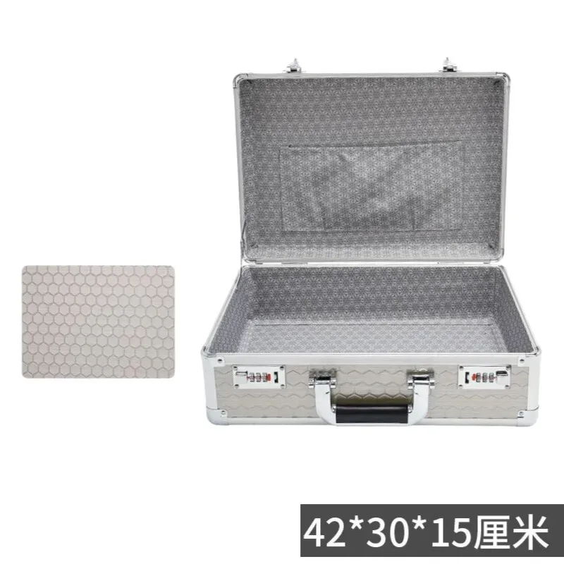 mallette rigide d'affaires avec serrure-boîte de sécurité de bureau coffre-fort pour documents pour fichiers, certificats, espèces, valise portable