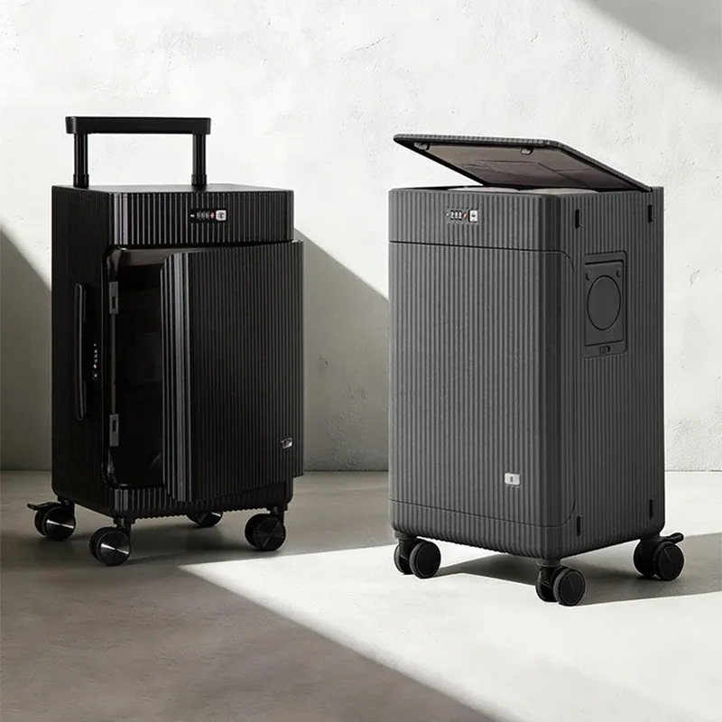 nouvelle valise à ouverture latérale, modèle ouvert, portable, pour voyages d'affaires, avec poignée large, 20 pouces - bagage à main (sans encombrement en soute)