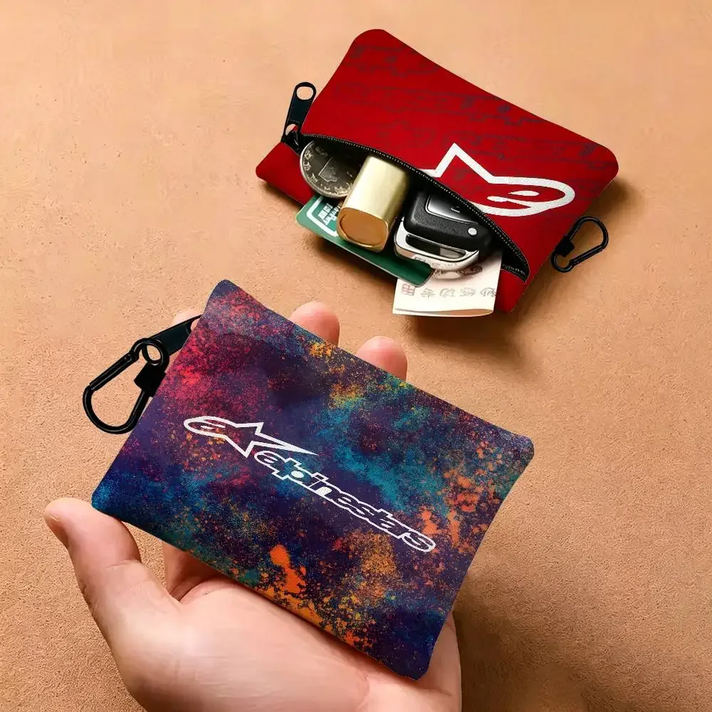 petite pochette multifonctionnelle en tissu oxford avec logo alpinestars, avec crochet, mini porte-monnaie, sac de rangement pour écouteurs