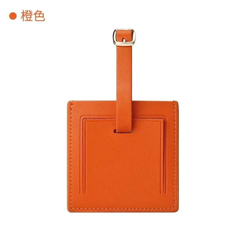 étiquette de bagage carrée en cuir véritable pour voyage, gravure, nom personnalisé, étiquette de valise ronde de luxe, sac à main pour femme, pendentif à breloque, cadeau