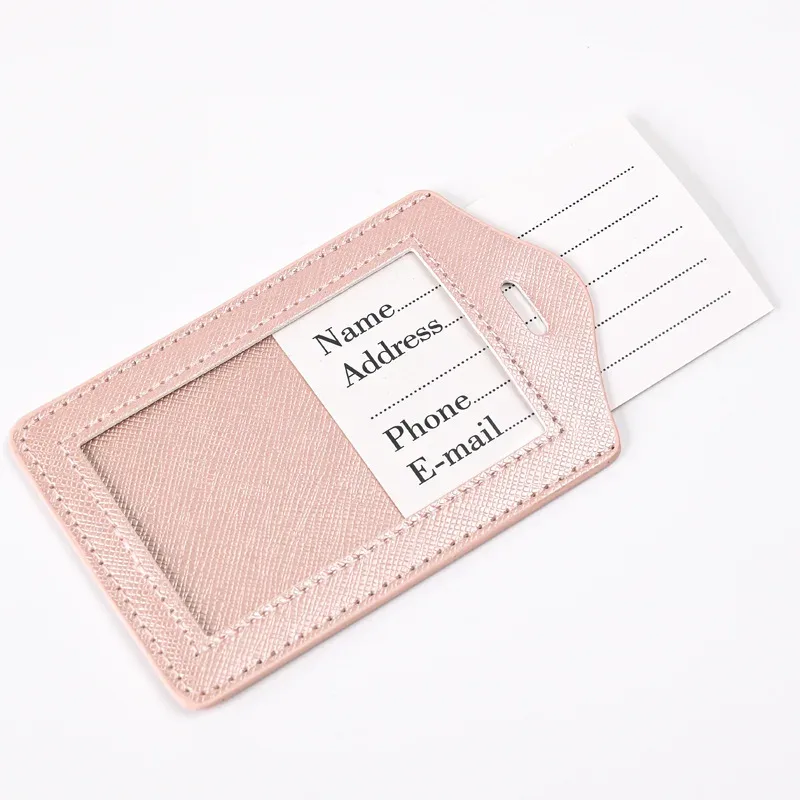 saffiano-ensemble d'étiquette de bagage en cuir pu, lettres personnalisées, couverture de passeport de voyage, porte-billet, accessoires de voyage à la mode