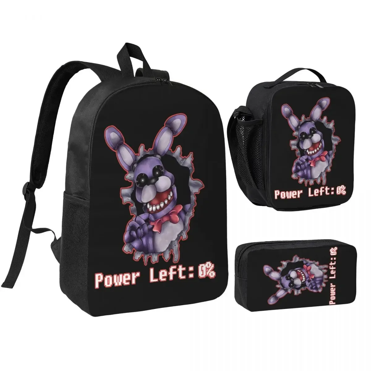 sac dos polyester noir motif clown stylistique bourse déjeuner trousse stylos accessoires voyage étudiant retour école portable