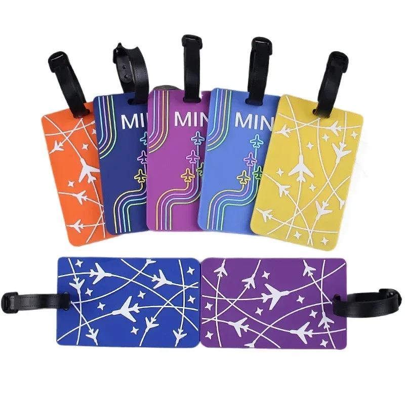 étiquette de bagage en pvc souple, étiquette de voyage avec lettre pour hommes et femmes, étiquette de nom de valise, étiquettes de sac, étiquettes d'avion, accessoires de voyage de vacances