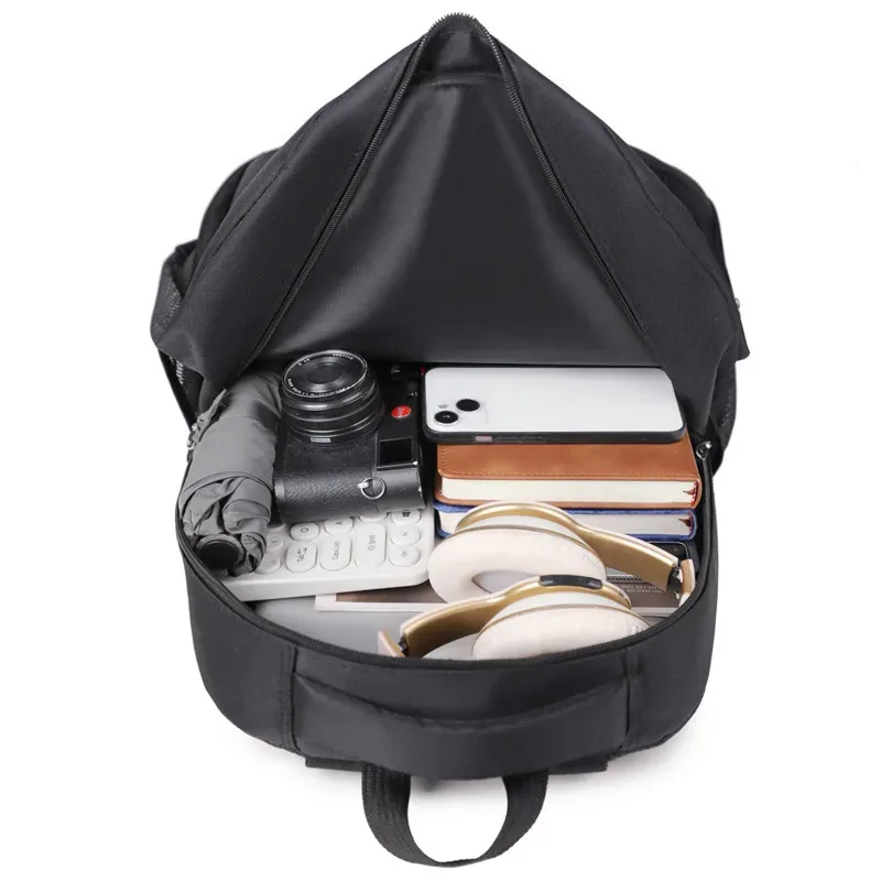 sac à dos d'étudiant de rangement multicouche pour hommes, sac à dos simple, léger et polyvalent pour ordinateur portable, sacs à double épaule épais en vente