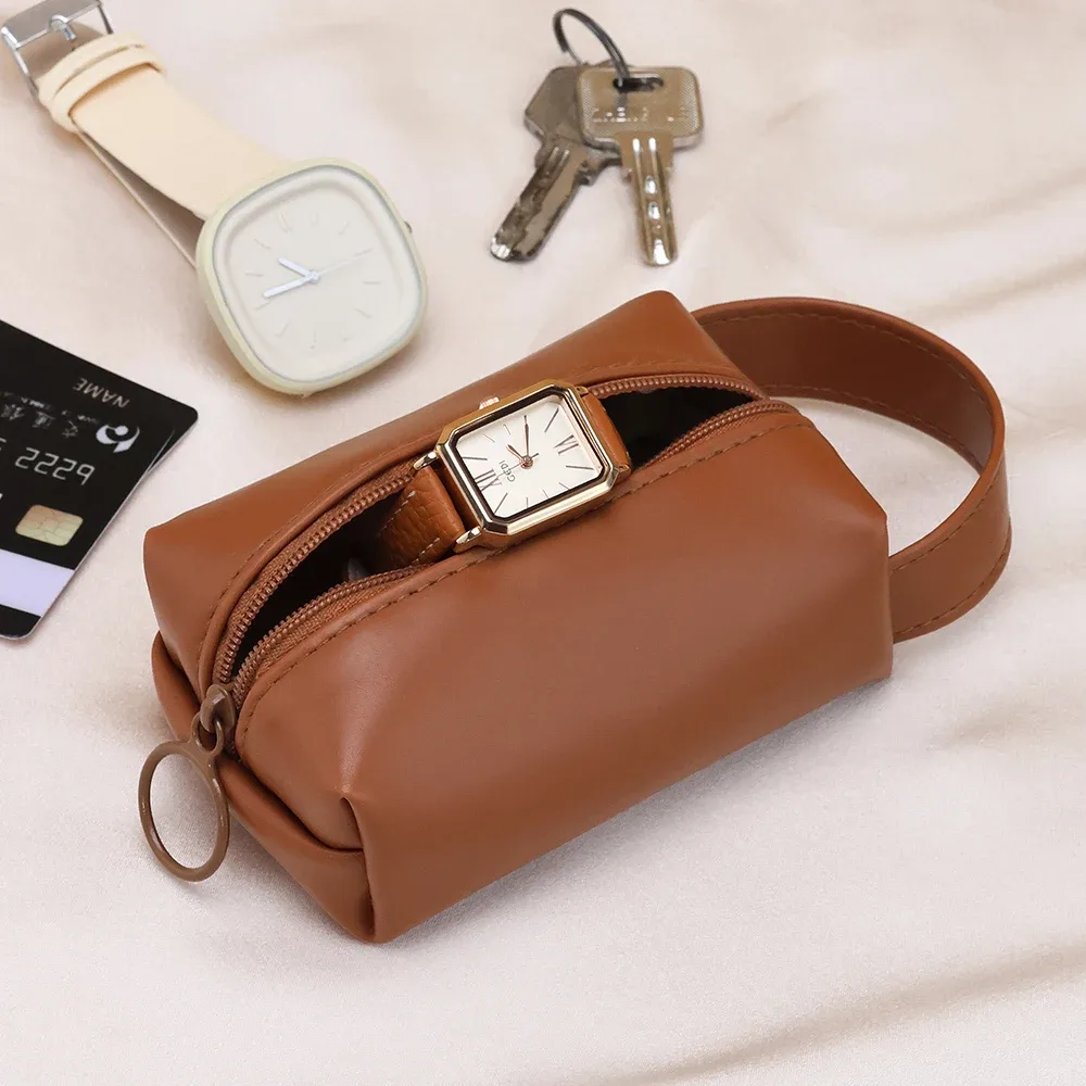 nouveau mini trousse de maquillage pour sac à main, trousse à cosmétiques en pu, trousse de toilette, trousse de lavage de voyage, rouge à lèvres, pochette à cosmétiques, organisateur de voyage