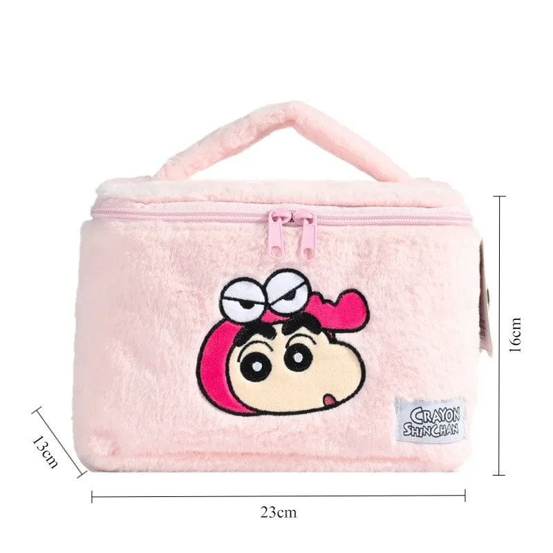 trousse toilette feutre rose vert personnages animés shin-chan maquillage voyage compact rangement cosmétiques usage femmes hommes jeunes adolescents