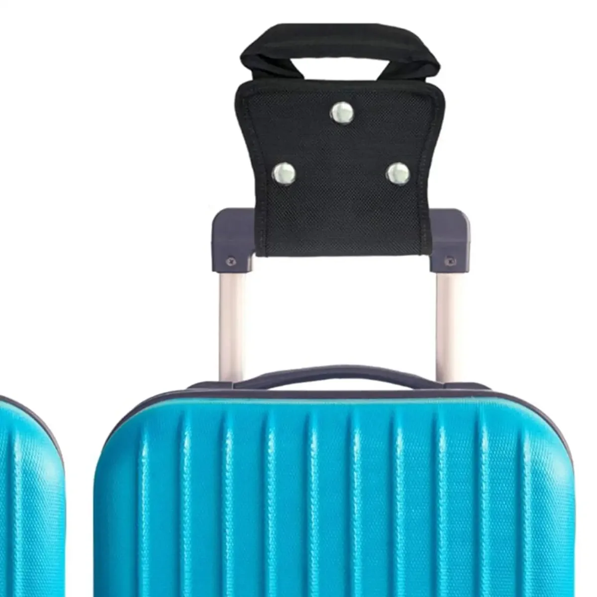 poignée bagage extension cuir pu noire facile installation voyage déplacement camping activité plein air fente carte identification rapide confort main