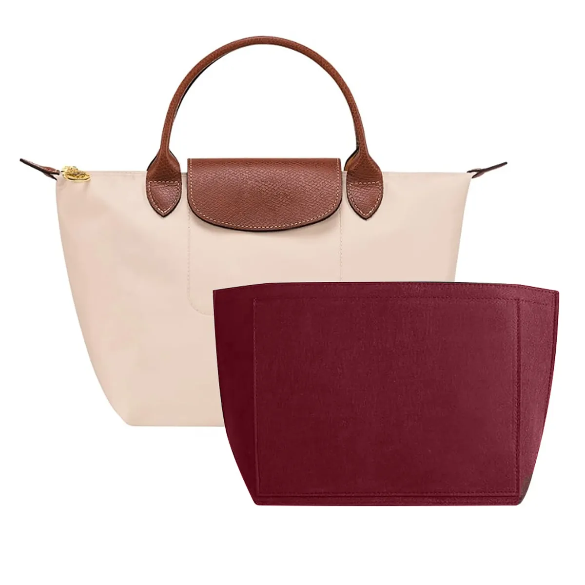 insert d'organisateur en feutre pour sac à main, sac fourre-tout dans le sac à l'intérieur du séparateur de façonneur