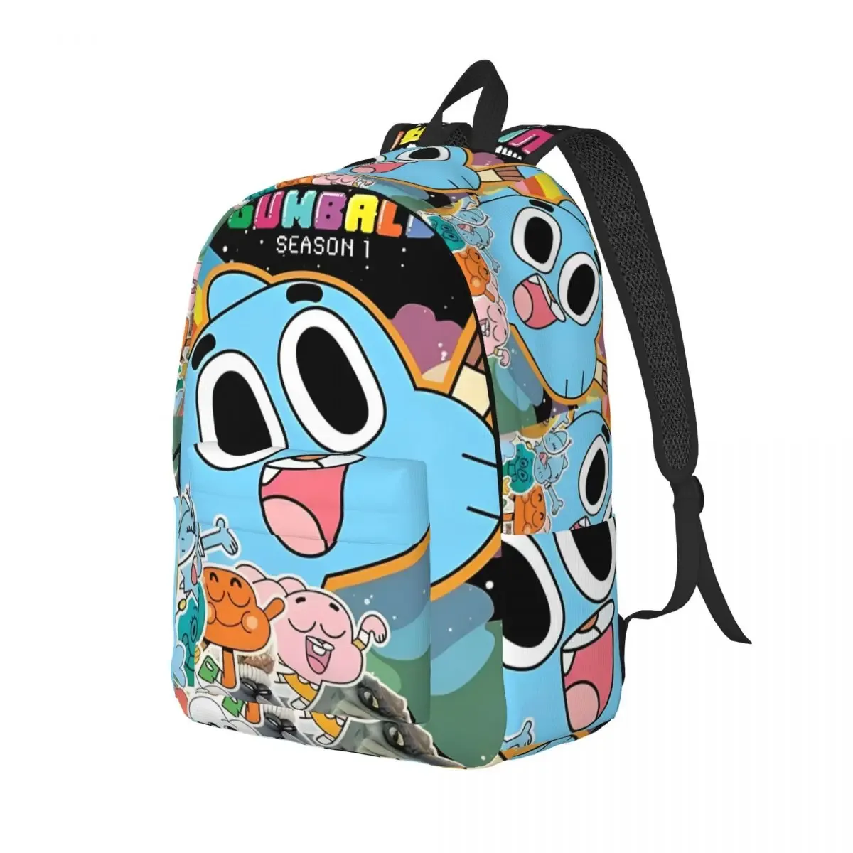 gumball darwin visage mode sac à dos sport lycée affaires jeu vidéo sac à dos pour hommes femmes ordinateur portable toile sacs