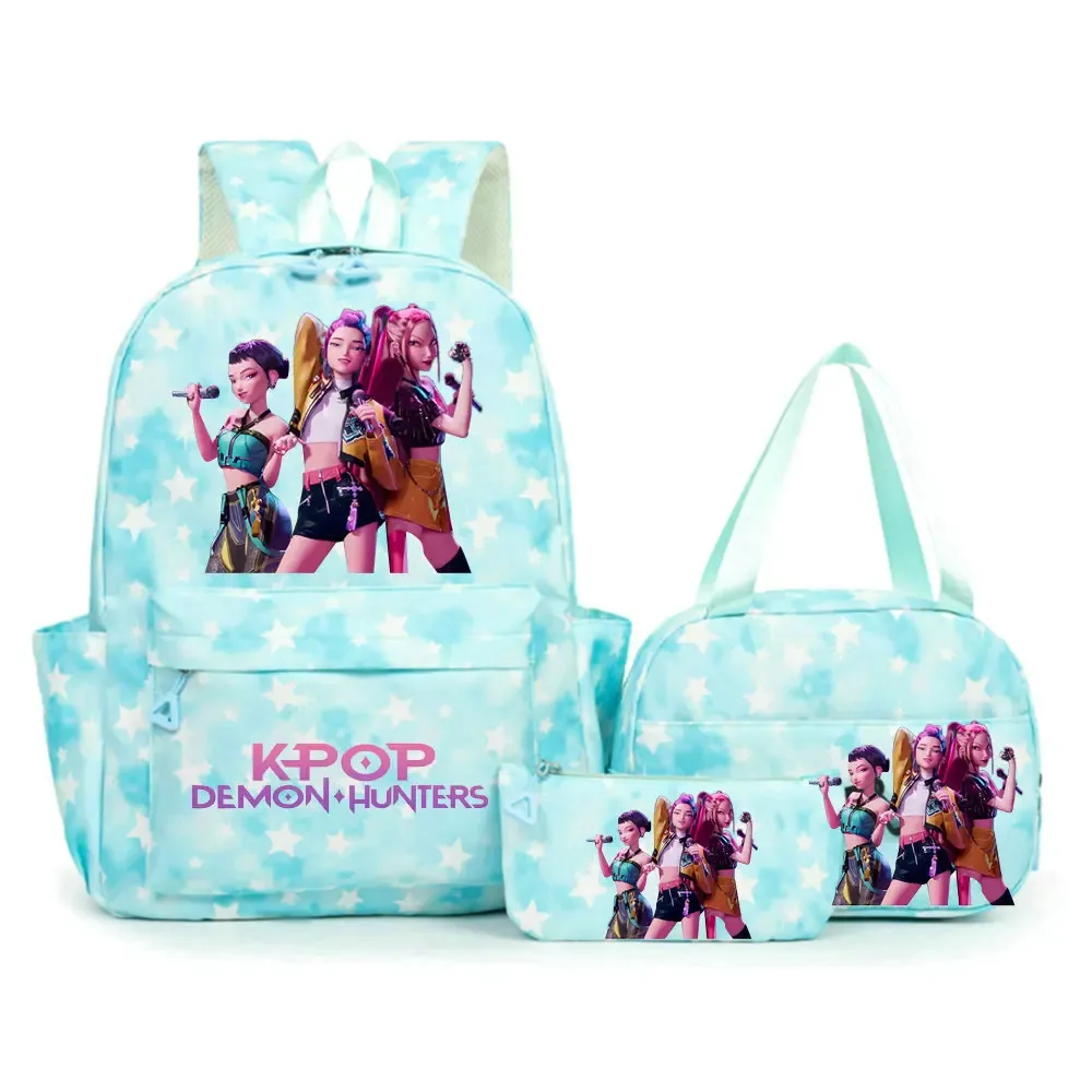 sacs à dos kpop demon hunters pour étudiants, sacs d'école pour adolescents, hommes et femmes, sac fourre-tout, pochette, sacs à dos en nylon pour voyage