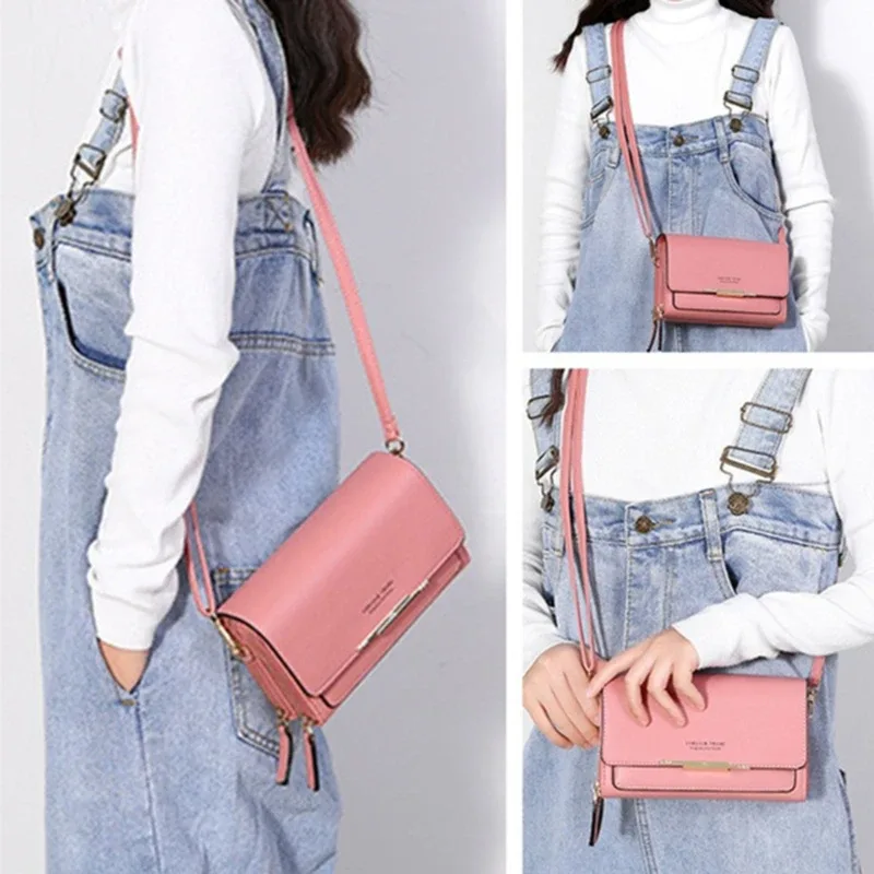 portefeuille coréen pour femmes, sac à main multi-cartes, grande capacité, sac à bandoulière décontracté, paquet de téléphone portable, nouveau style à la mode