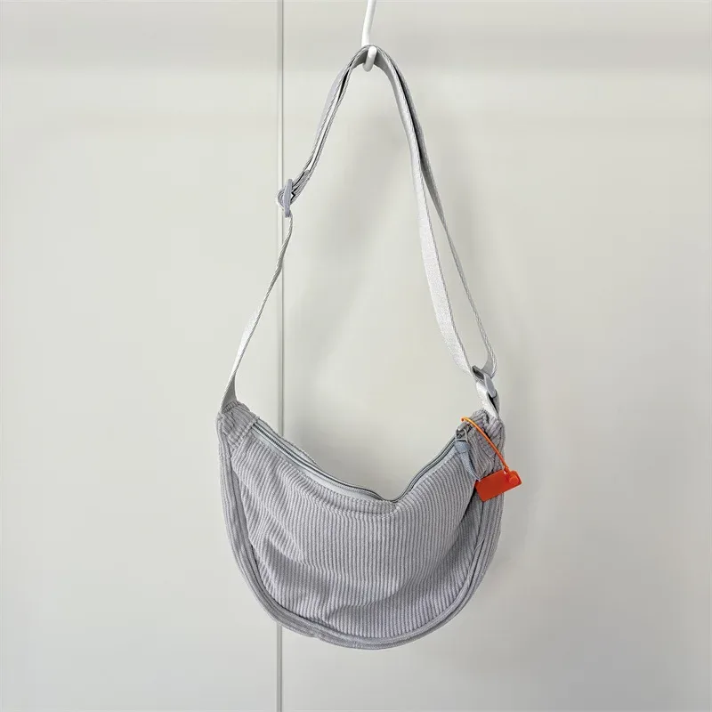 sac à bandoulière hobos en velours côtelé pour femmes, couleur unie, rétro décontracté, sacs à bandoulière pour dames, sacs à main de voyage quotidiens, sacoche