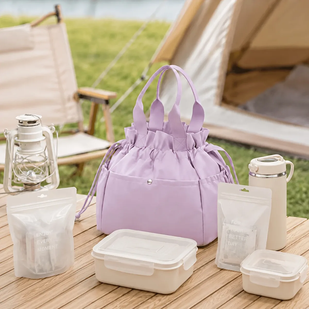 sac isotherme léger unisexe avec cordon de serrage pour le déjeuner, sac de rangement thermique pour aliments, sac à main pour le travail, les voyages, les pique-niques, facile à nettoyer, cadeau de vacances
