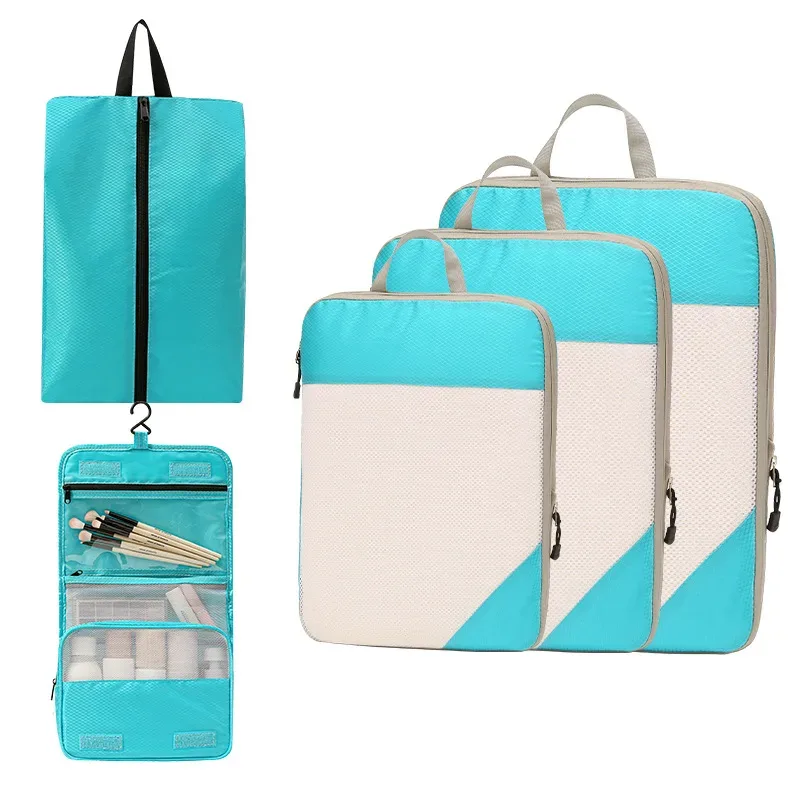 sac de rangement de voyage pour placard, bagages de voyage pour vêtements, chaussures, articles de toilette, cosmétiques, cubes d'emballage anti-poussière, sac de compression