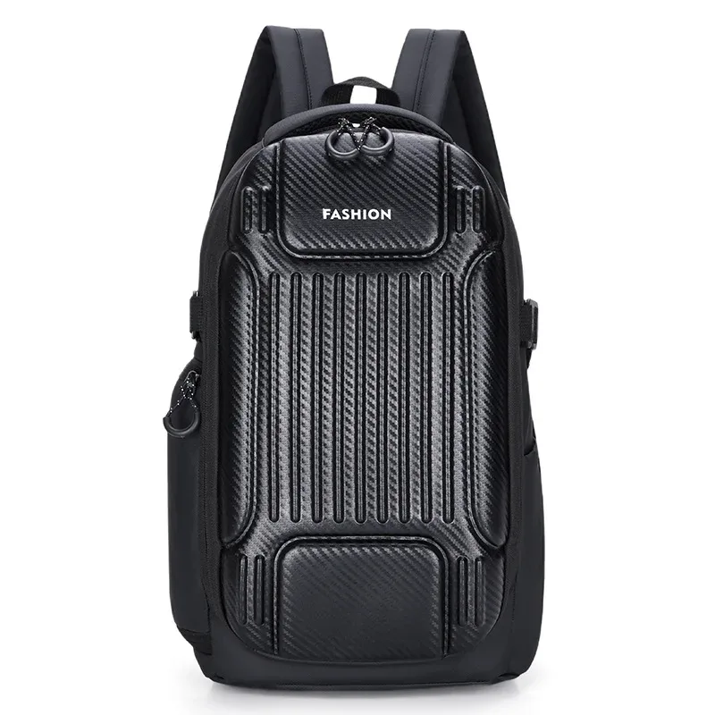nouveau sac d'équitation de motard de sport en fiber de carbone sac à dos multifonctionnel étanche à coque rigide sac d'ordinateur portable d'étudiant décontracté en plein air pour hommes
