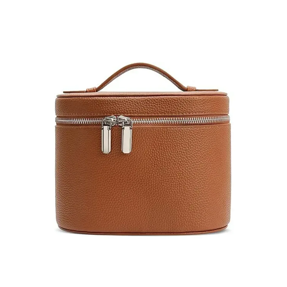 organisateur voyage polyester décontracté ovale marron noire rose grains cuir poignée glissière cosmétiques compression chaussures pochette housse vêtements