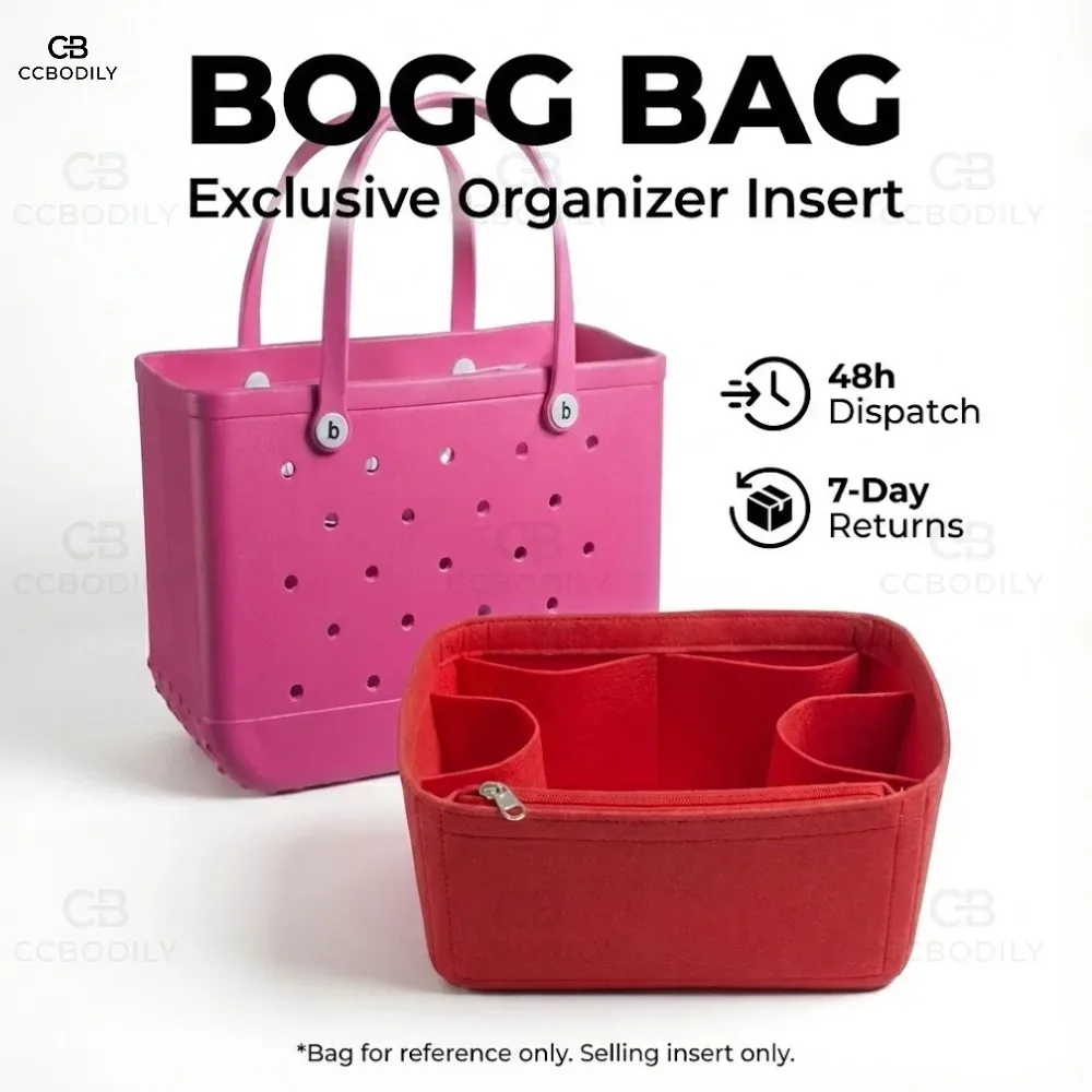 organisateur de sac à insérer en feutre pour sac bogg, grand séparateur de sac à main intérieur original, fourre-tout portable multi-poches façonnant pour sac de plage en caoutchouc