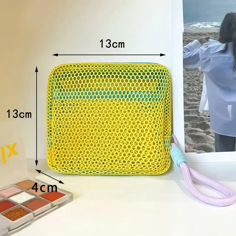 sac de maquillage en maille pour femmes, sac de rangement pour cosmétiques, sac de toilette portable de voyage, sac de rangement pour sous-vêtements