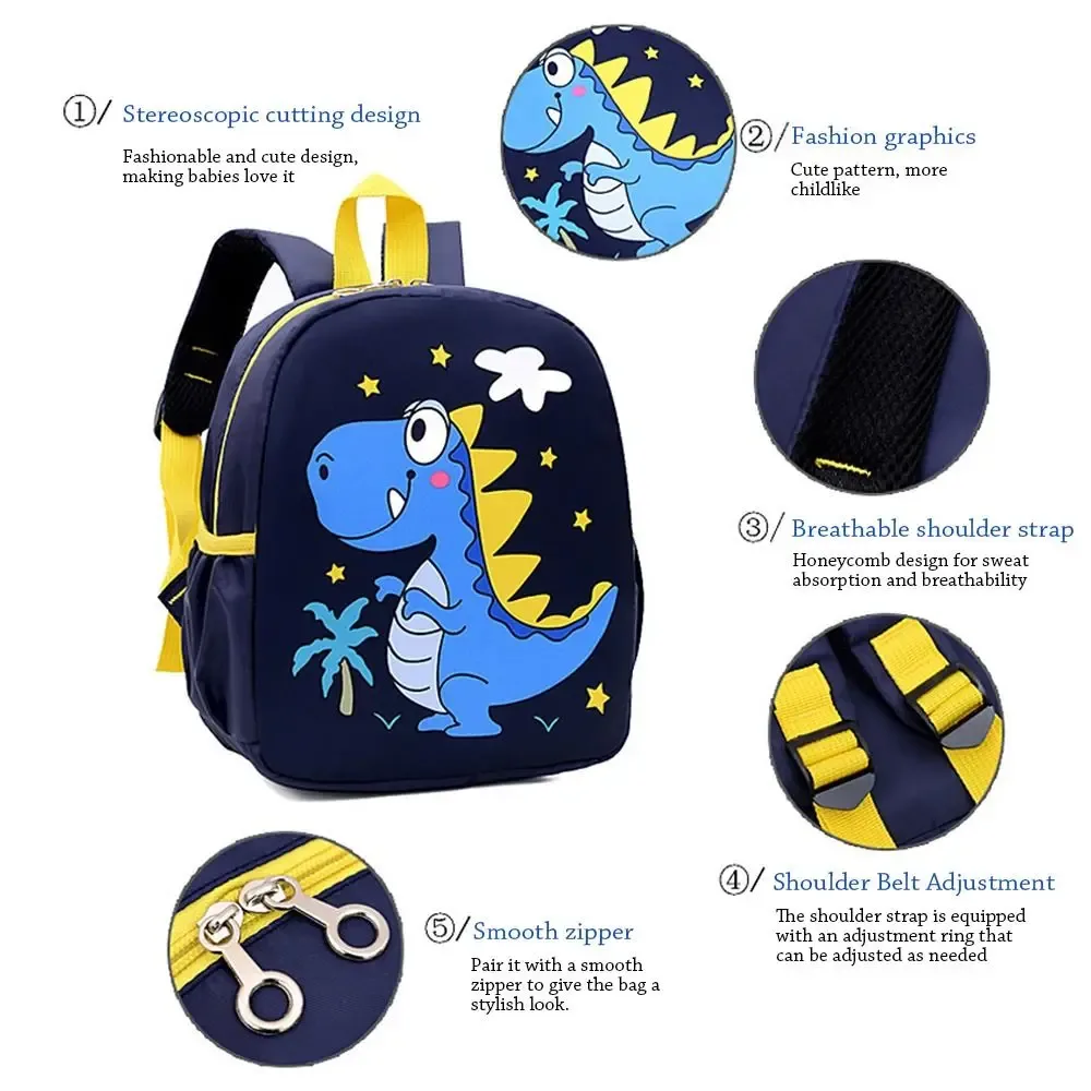 sac à dos de maternelle à motif de dessin animé, sac d'écolier, sac à main dinosaure