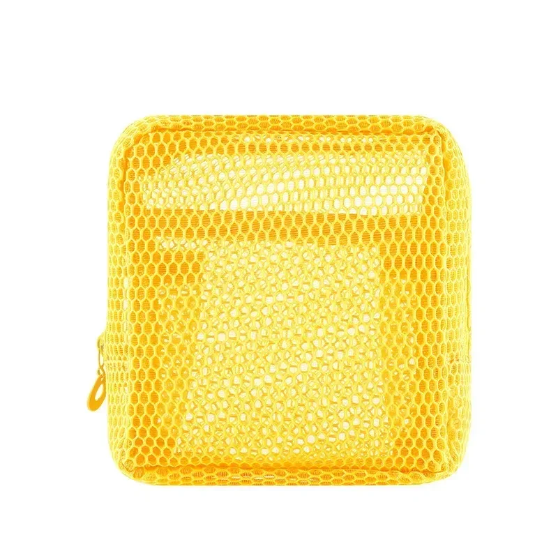 petit sac de maquillage en maille pour femmes, pochette carrée transparente et légère, organisateur de cosmétiques de voyage pour rouge à lèvres et étui à coussin